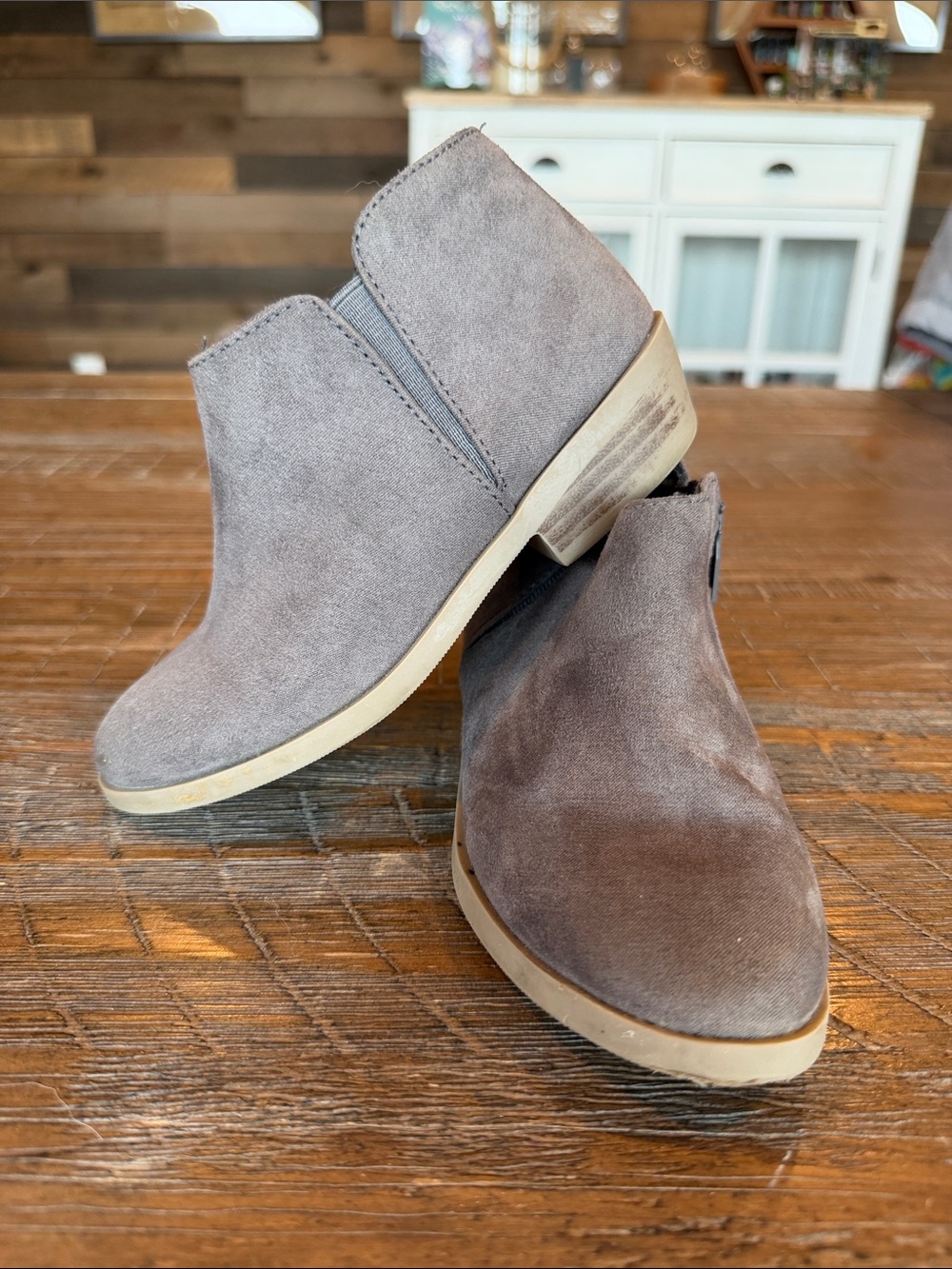 Suede Ankle Bootie Gray- Little Girls Size 11